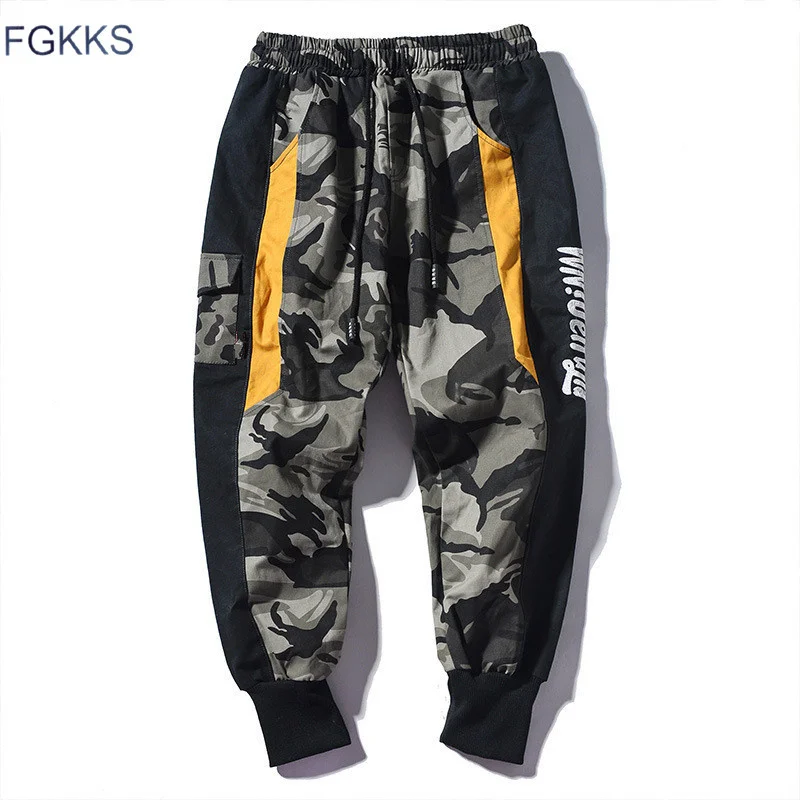 Фото Мужские камуфляжные брюки карго FGKKS повседневные карандаш из 100% хлопка одежда