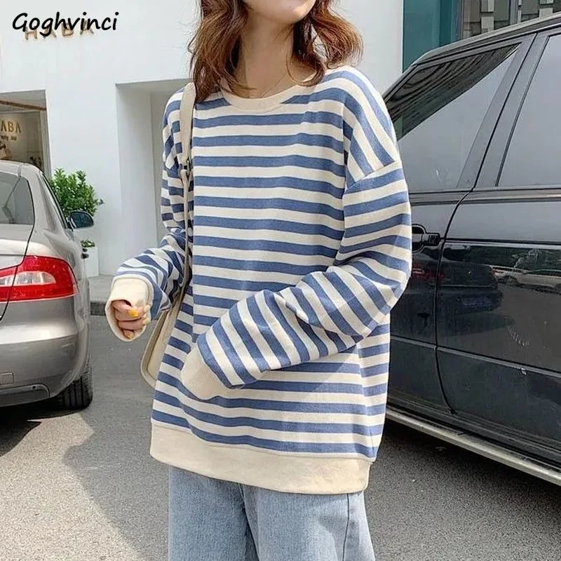 Hoodies Womens 2020 New Autumn Fashion Basic Striped O-Neck Long Sleeve Harajuku Loose Tops Female Streetwear All-match Pullover
Hoodies Womens 2020 New Autumn Fashion Basic Striped O-Neck Long Sleeve Harajuku Loose Tops Female Streetwear All-match Pullover