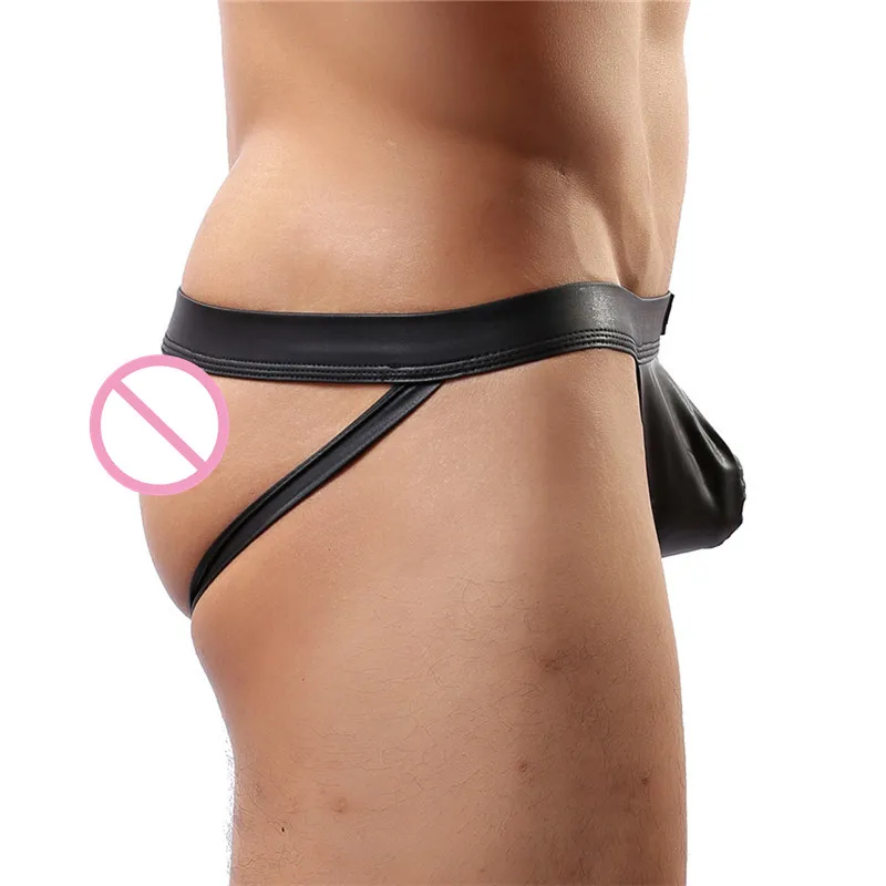 YUFEIDA Sexy Men's Underwear Briefs Faux Leather Underpants U convex Pouch Thongs Smooth Backless Gay Sissy Panties Mens Briefs 
YUFEIDA Sexy Men's Underwear Briefs Faux Leather Underpants U convex Pouch Thongs Smooth Backless Gay Sissy Panties Mens Briefs