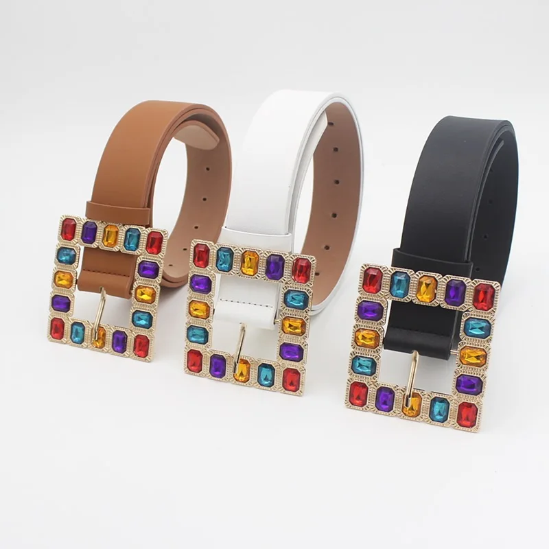 Color Rhinestone Buckle Belt For Women Luxury Brand Waist Strap Designer Female Ladies Waistband Fashion Belt Waist Accessories
Color Rhinestone Buckle Belt For Women Luxury Brand Waist Strap Designer Female Ladies Waistband Fashion Belt Waist Accessories