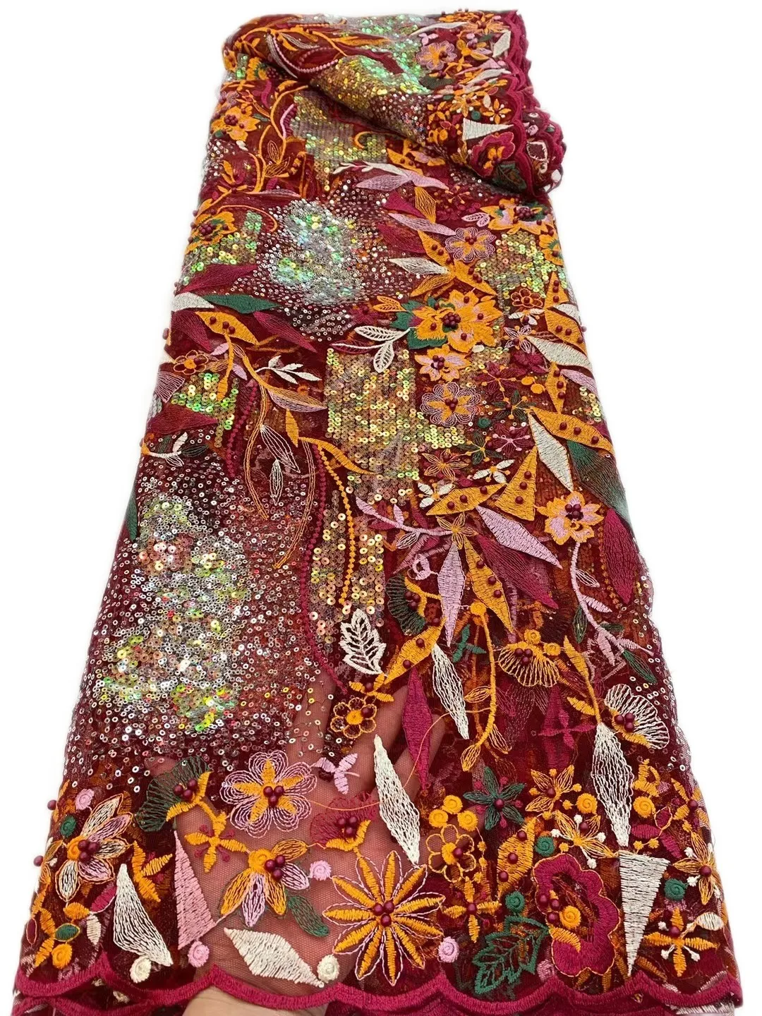 Africa Nigeria Beaded Sequin Lace Fabric 5 Yards High Quality French Fashion Embroidered Tulle Lace Fabric JJ-SZ0431
Africa Nigeria Beaded Sequin Lace Fabric 5 Yards High Quality French Fashion Embroidered Tulle Lace Fabric JJ-SZ0431