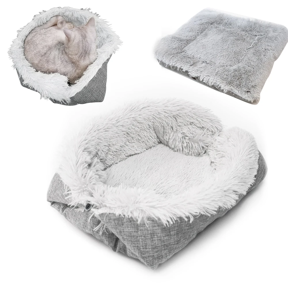 Складная моющаяся кровать для домашних животных спальный домик кошек плюшевая