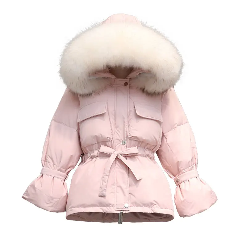 Winter Real Raccoon Fur Collar 90% White Duck Down Parkas Women Slim Hooded Pink Jackets Female Warm Snow Down Coat
Winter Real Raccoon Fur Collar 90% White Duck Down Parkas Women Slim Hooded Pink Jackets Female Warm Snow Down Coat