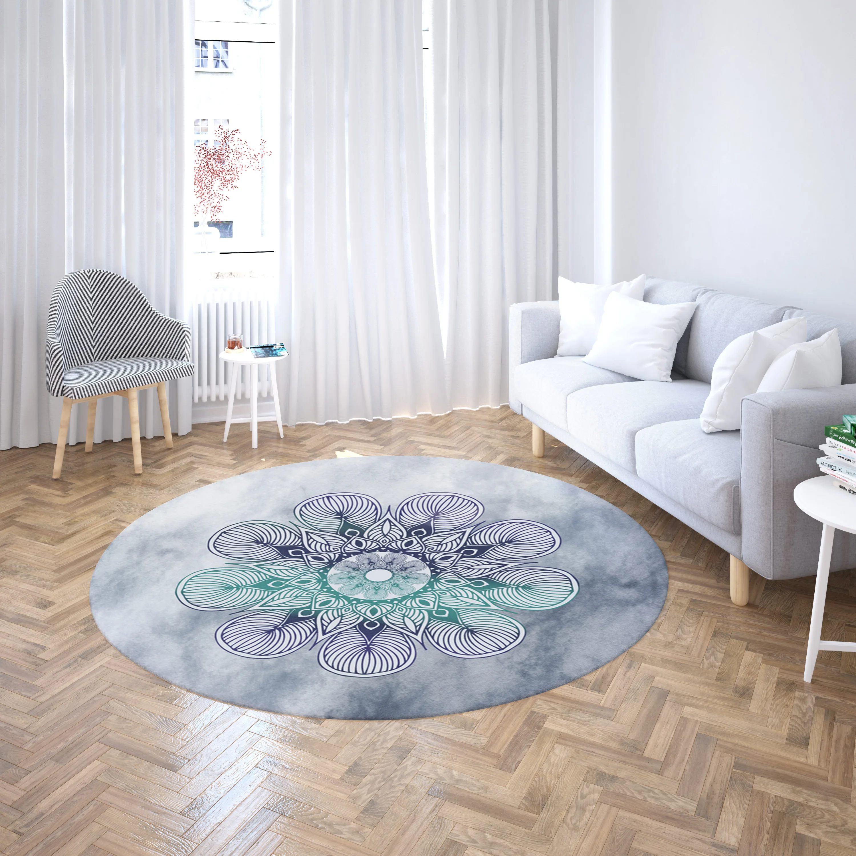 

Mandala Round Rugs Large Bedroom Entrance Doormat Home Floor Mat Decoration Living Room Printed Large Area Carpets