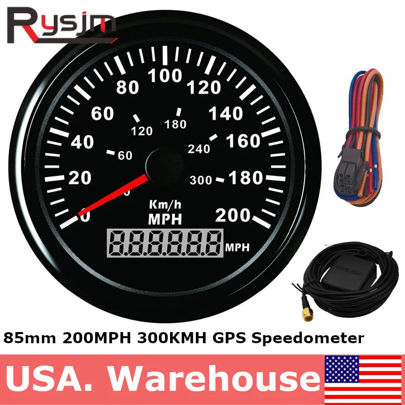85mm GPS Speedometer Gauge 200MPH 300KMH Waterproof Speed Odometer With Red Backlight for Car Boat Motorcycle Truck US STOCK
85mm GPS Speedometer Gauge 200MPH 300KMH Waterproof Speed Odometer With Red Backlight for Car Boat Motorcycle Truck US STOCK