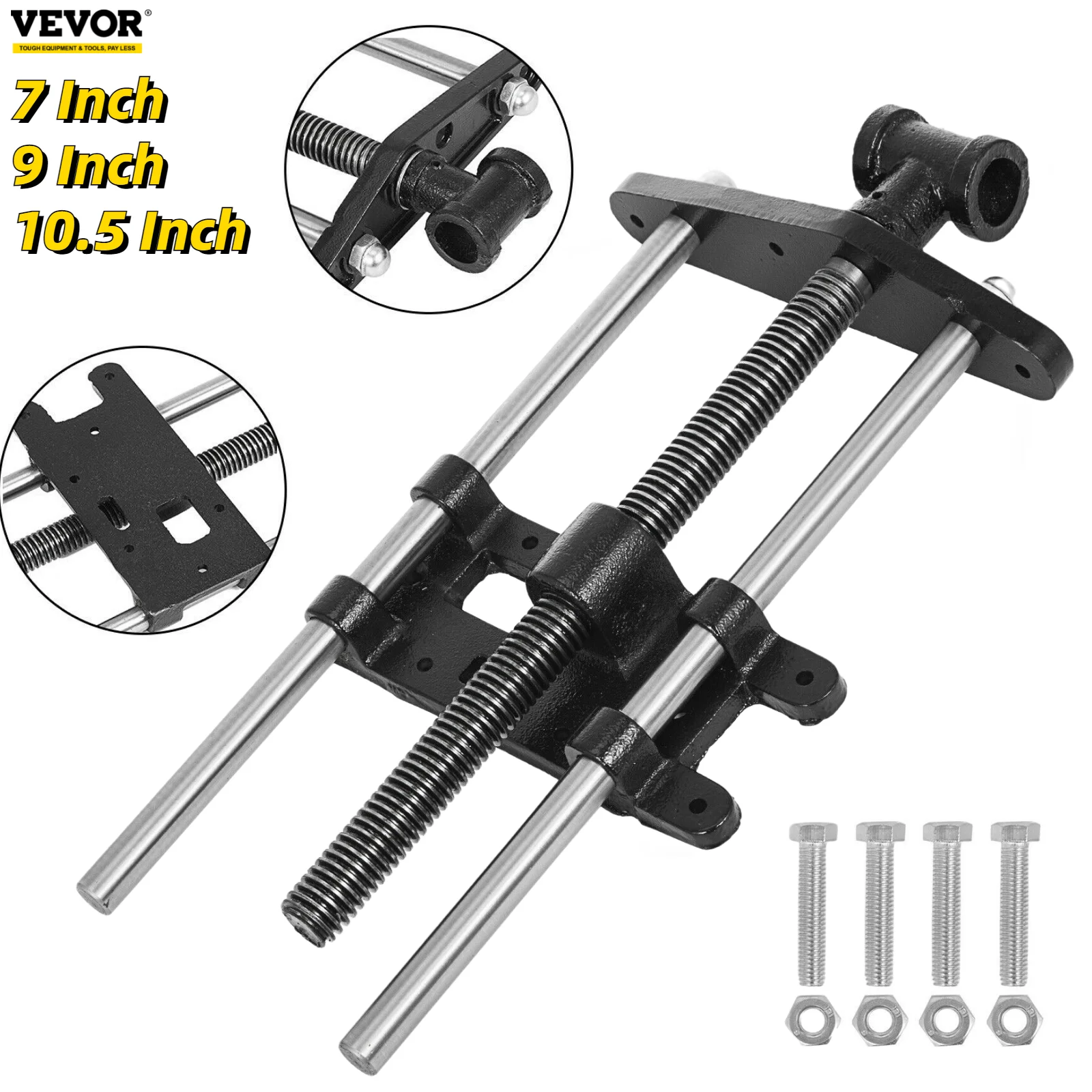 

VEVOR 7in 9in 10.5in Woodworking Vise Fixed Repair Vice Tool Heavy Duty Bench Clamp Cast Iron Wood Work Table Clamping Vises