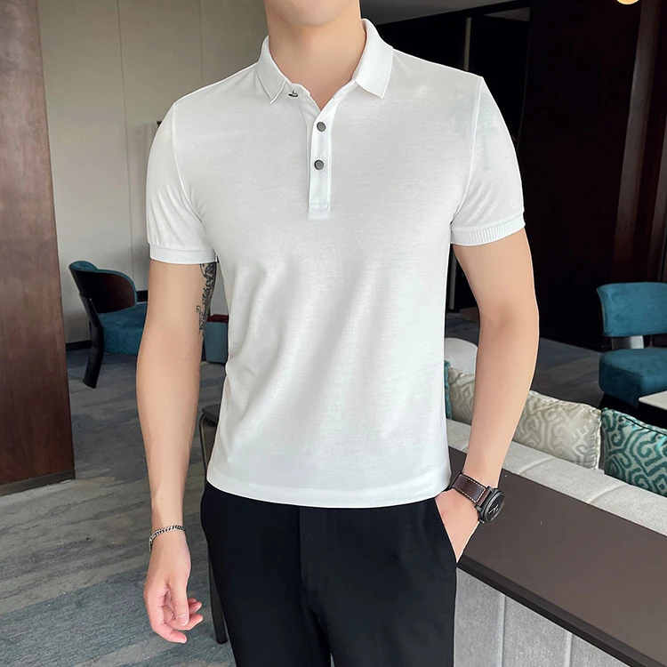 Solid Color POLO Shirts Men Summer Short Sleeve Slim Fit Casual Polo Shirt Cotton Business Street Wear Lapel Tops Male Clothing
Solid Color POLO Shirts Men Summer Short Sleeve Slim Fit Casual Polo Shirt Cotton Business Street Wear Lapel Tops Male Clothing