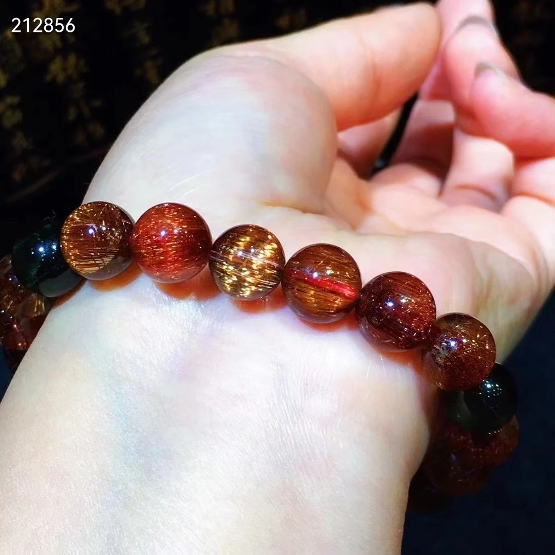 Genuine Natural Copper Rutilated Quartz Green Bracelet 9.8mm Clear Round Beads Cat Eye Women Men Wealthy AAAAA
Genuine Natural Copper Rutilated Quartz Green Bracelet 9.8mm Clear Round Beads Cat Eye Women Men Wealthy AAAAA