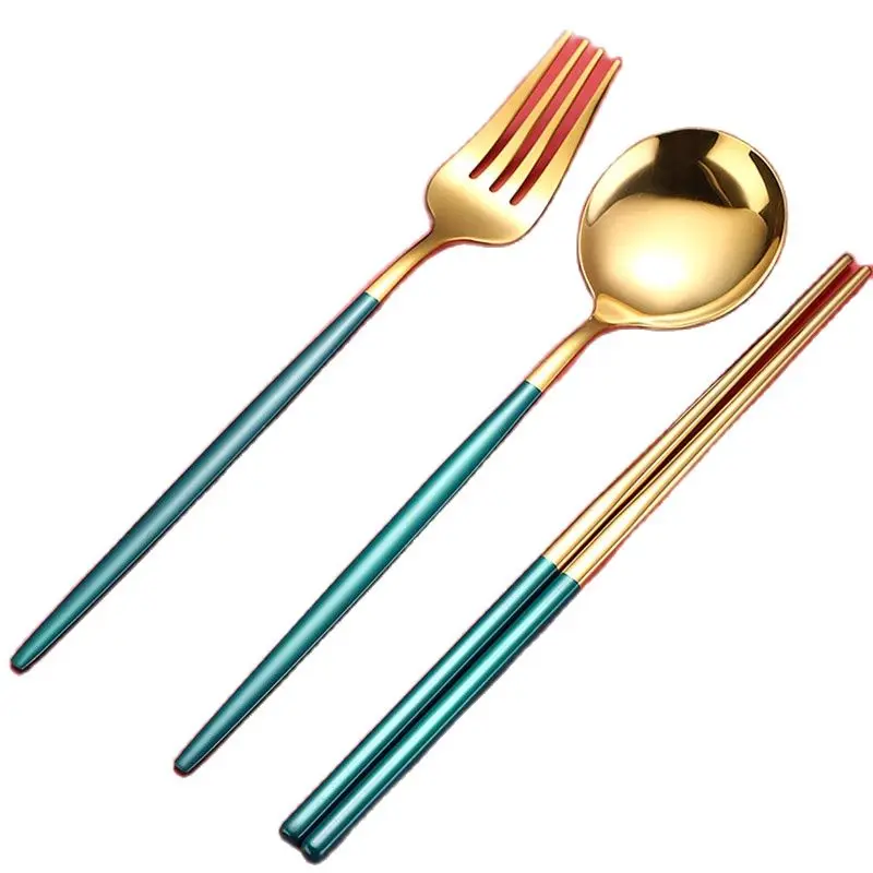 Student travel three-piece fork spoon chopsticks wheat Dinnerware set cutlery western dinner set chopsticks fork spoon sets
Student travel three-piece fork spoon chopsticks wheat Dinnerware set cutlery western dinner set chopsticks fork spoon sets