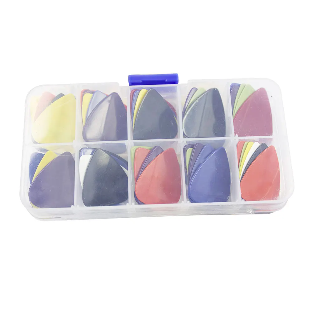 

50pcs Mixed Thickness Guitar Picks ABS Durable Portable 0.58mm 0.71mm 0.81mm 0.96mm 1.2mm 1.5mm Professional Part Accessories