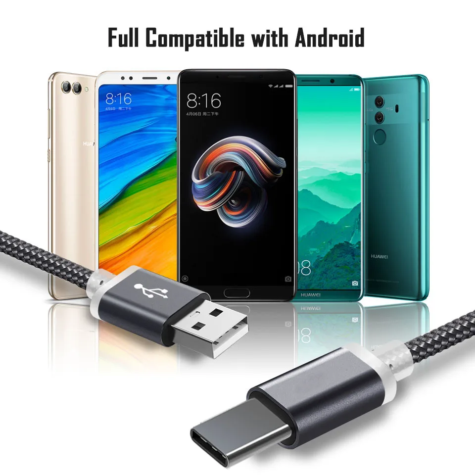 Кабель usb-c 10 мм для Umidigi F2 Power 3 S2 A1 Pro One быстрая зарядка | Мобильные телефоны и