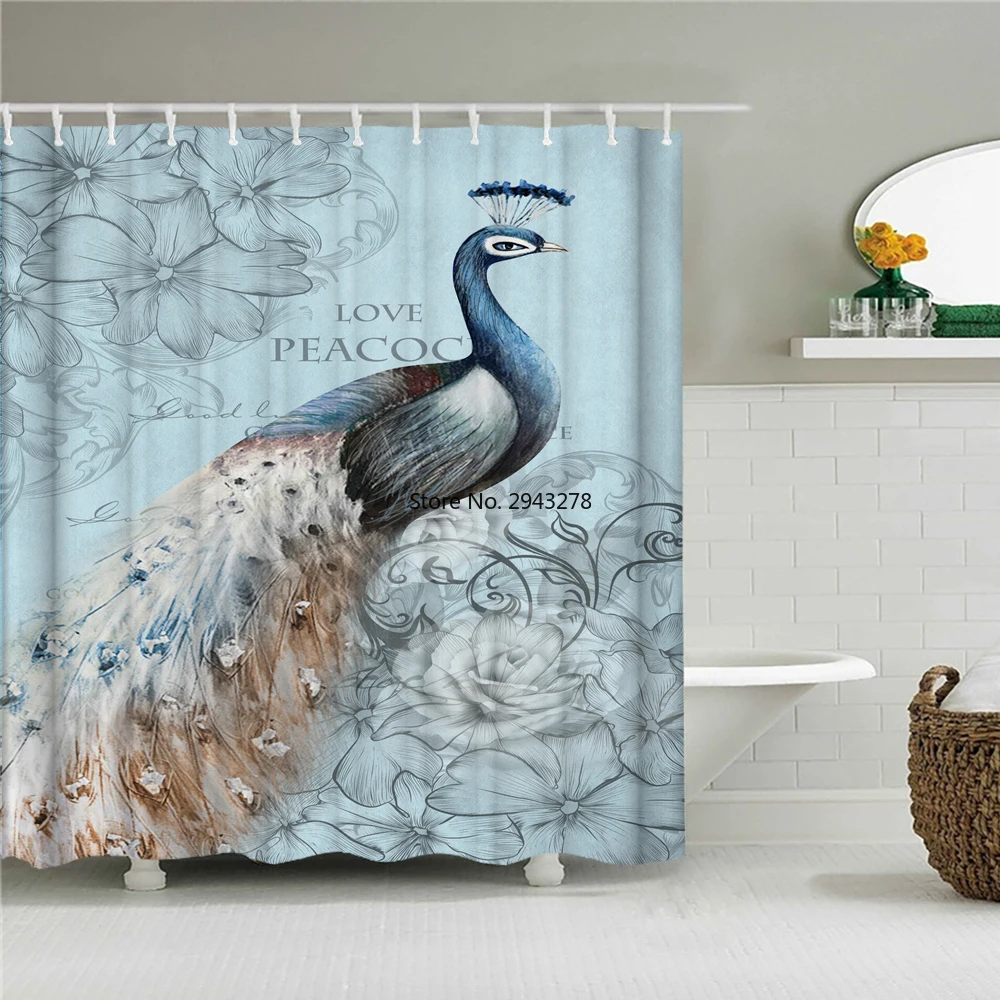 High Quality Chinese Peacocks Printed Fabric Shower Curtains Flower Birds Bath Screen Waterproof Bathroom Decor With 12 Hooks
High Quality Chinese Peacocks Printed Fabric Shower Curtains Flower Birds Bath Screen Waterproof Bathroom Decor With 12 Hooks