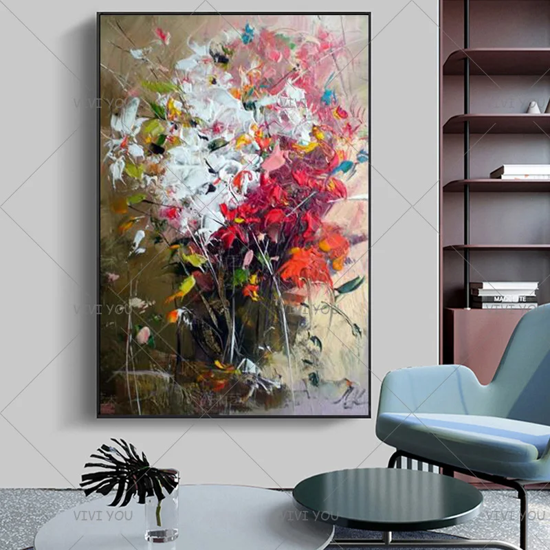 100% ручная роспись, абстрактные цветы, искусство, картина маслом на холсте, настенное украшение, картина для живой комнаты, домашний декор 
100% ручная роспись, абстрактные цветы, искусство, картина маслом на холсте, настенное украшение, картина для живой комнаты, домашний декор