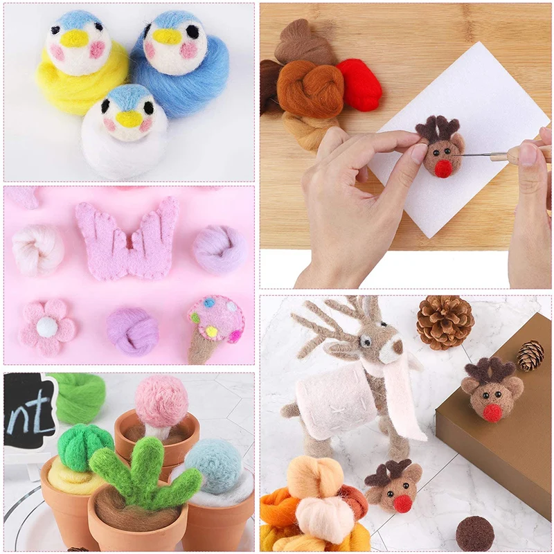 Jiwuo 100g/200g/500g Merino Felting Wool Tops Soft Roving Wool Fibre for Needle Felting & Wet Felting DIY Doll Needlework
Jiwuo 100g/200g/500g Merino Felting Wool Tops Soft Roving Wool Fibre for Needle Felting & Wet Felting DIY Doll Needlework