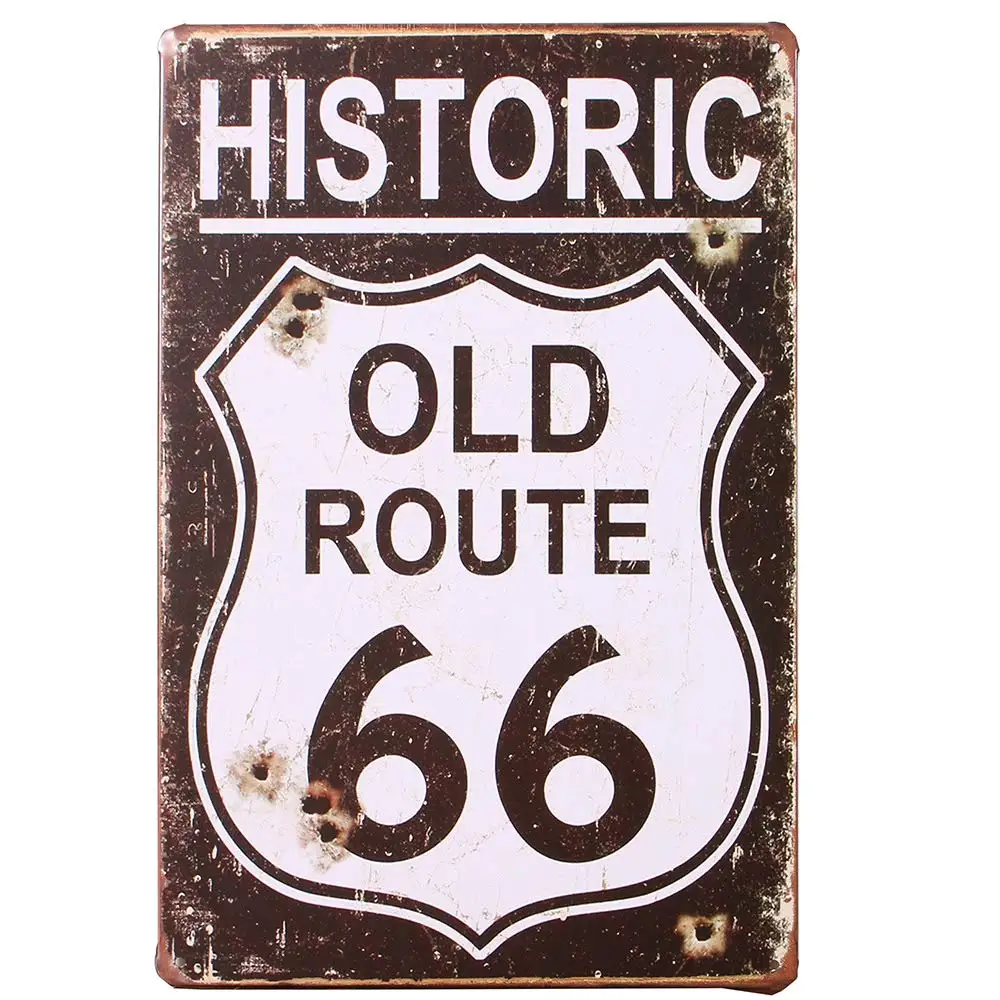 Жестяной знак Исторический Старый Route 66, винтажные металлические знаки в стиле ретро для домашнего декора, бара, кафе, (1080)
Жестяной знак Исторический Старый Route 66, винтажные металлические знаки в стиле ретро для домашнего декора, бара, кафе, (1080)