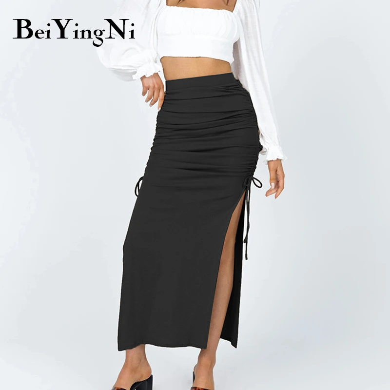 Beiyingni Women Knitted Sexy Midi Bodycon Skirt Drawstring Split Casual Slim Elegant Office Ladies Skirts Ruched Faldas Female
Beiyingni Women Knitted Sexy Midi Bodycon Skirt Drawstring Split Casual Slim Elegant Office Ladies Skirts Ruched Faldas Female