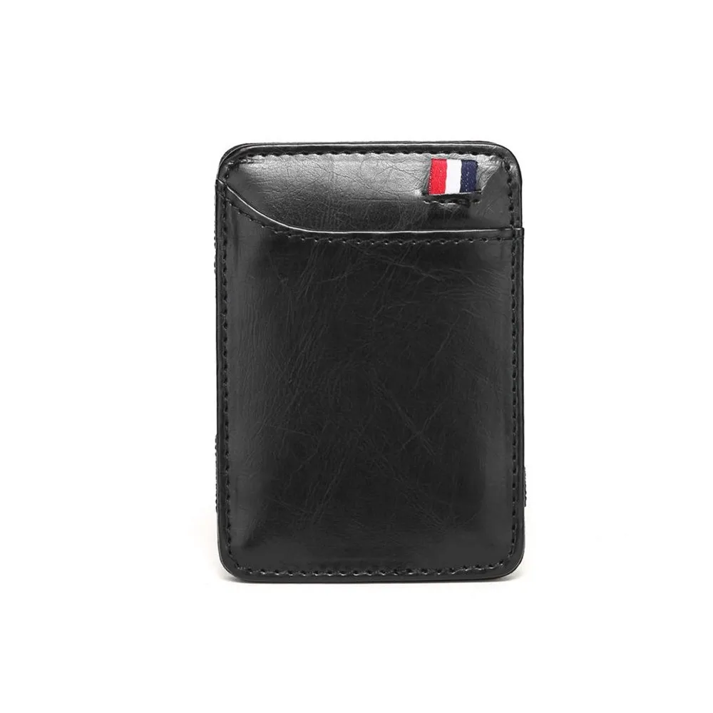 New Fashion Slim Men's Leather Magic Wallet Credit Card Holder Women Small Cash Clip Bilfold Man Clamps For Money Coin Bag | Багаж и
