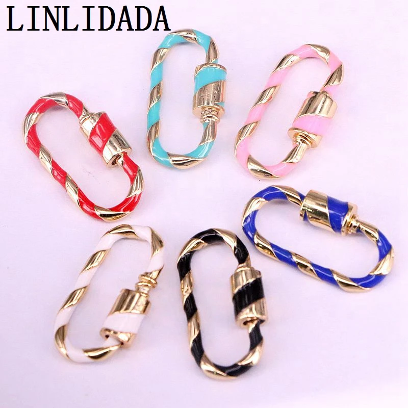 10Pcs 12 * 25mm, multicolor Enamel Oval Shape Clasp Gold Color Clasp Lock Carabiner, Jewelry Accessories
10Pcs 12 * 25mm, multicolor Enamel Oval Shape Clasp Gold Color Clasp Lock Carabiner, Jewelry Accessories