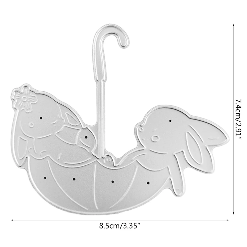 Металлические Вырубные штампы Umbrella Bunny Трафаретный Скрапбукинг DIY штамп для