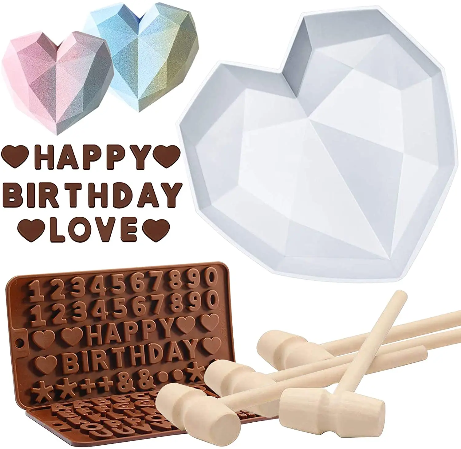 Heart Molds for Chocolate 8.7 Inch large Silicone Cake Mold 2Pcs Silicone Letter Mold for Valentine's Day Surprise Candy Mousse
Heart Molds for Chocolate 8.7 Inch large Silicone Cake Mold 2Pcs Silicone Letter Mold for Valentine's Day Surprise Candy Mousse