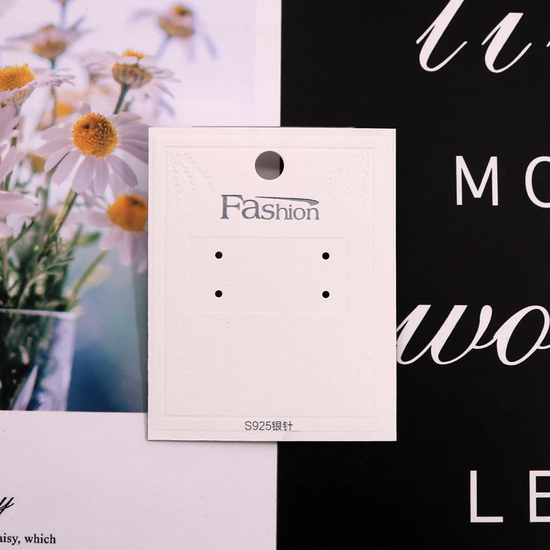 Fashion Jewelry Earring Card White Paper With Plastic Accessories Cardboard 5*6.5 Display DIY Handmade Hang tags
Fashion Jewelry Earring Card White Paper With Plastic Accessories Cardboard 5*6.5 Display DIY Handmade Hang tags