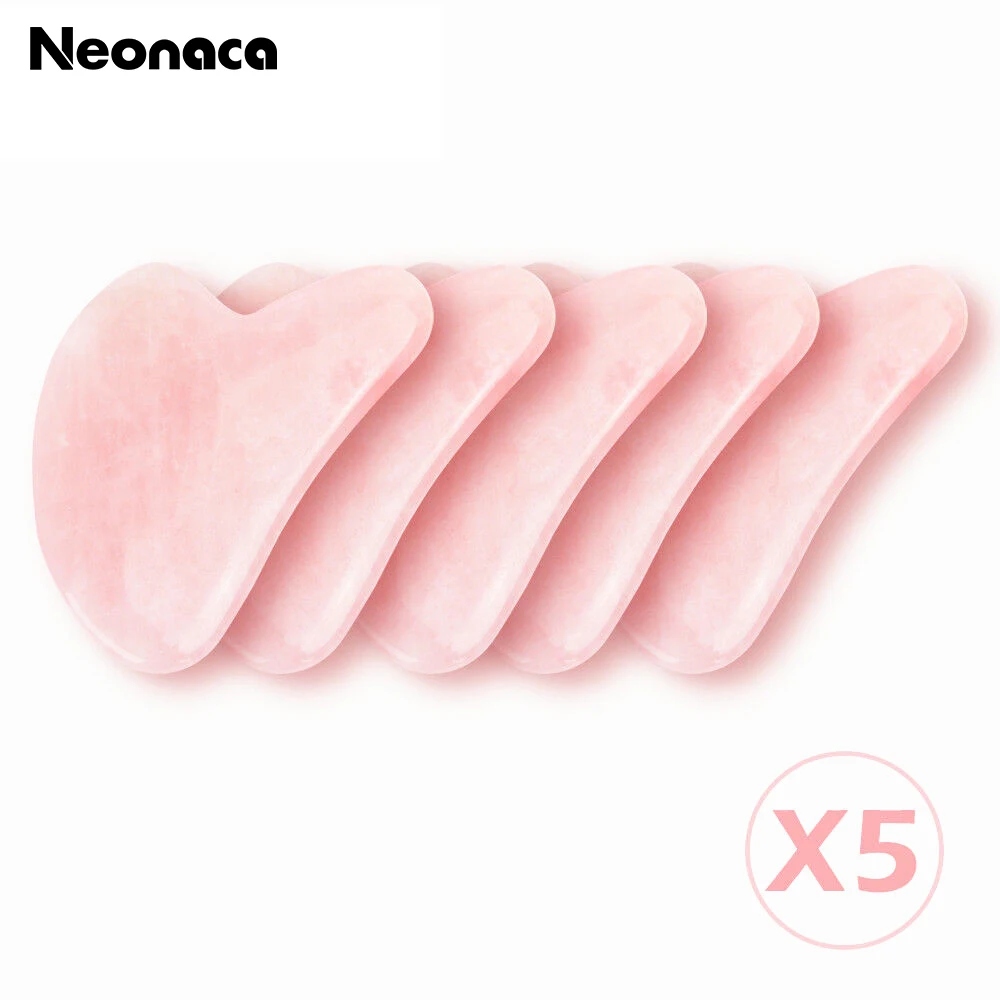 5pcs Rose Quartz Natural Stone Gua Sha Stone Board Heart-shaped Guasha Plate Jade Anti Wrinkle Anti Aging Face Body Beauty Tools
5pcs Rose Quartz Natural Stone Gua Sha Stone Board Heart-shaped Guasha Plate Jade Anti Wrinkle Anti Aging Face Body Beauty Tools