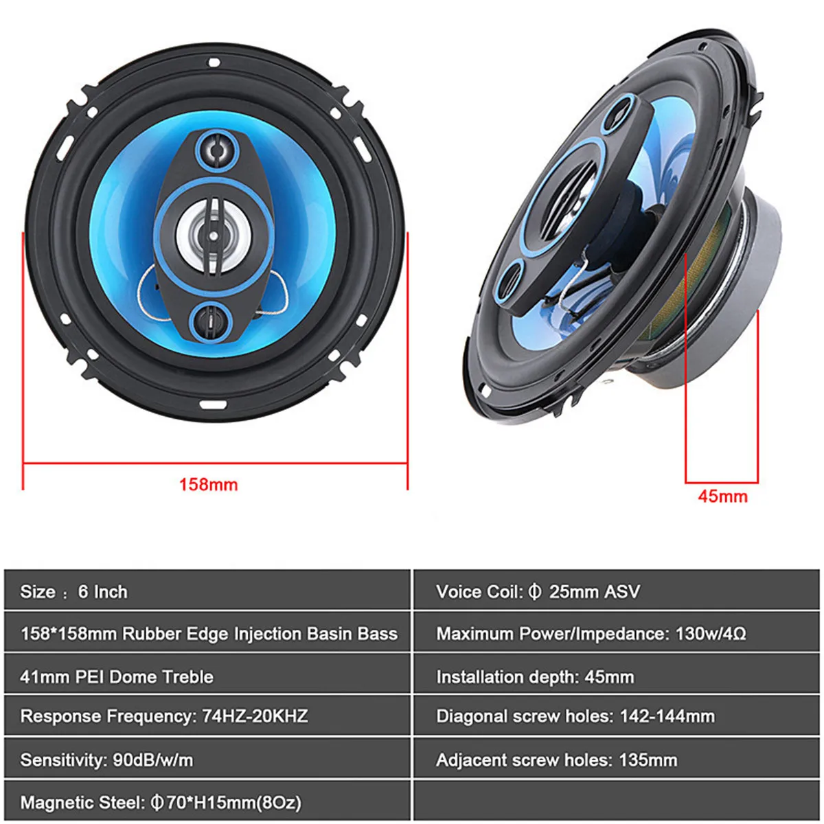 TP-1671 130W Car Coaxial Speaker Set Universal Vehicle Door Auto Music Stereo Full Range Frequency Hifi Non-destructive Speakers
TP-1671 130W Car Coaxial Speaker Set Universal Vehicle Door Auto Music Stereo Full Range Frequency Hifi Non-destructive Speakers