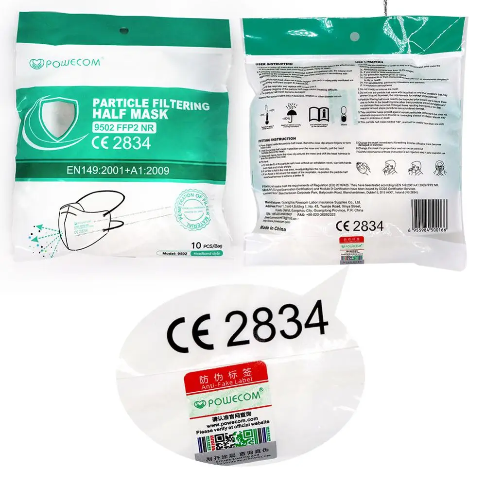 POWECOM 20PCS/pack CE Mask FFP2 Mask Headband Style Safety Face Mask Respirator Waterproof Mouth Muffle Cover Genuine Masks
POWECOM 20PCS/pack CE Mask FFP2 Mask Headband Style Safety Face Mask Respirator Waterproof Mouth Muffle Cover Genuine Masks