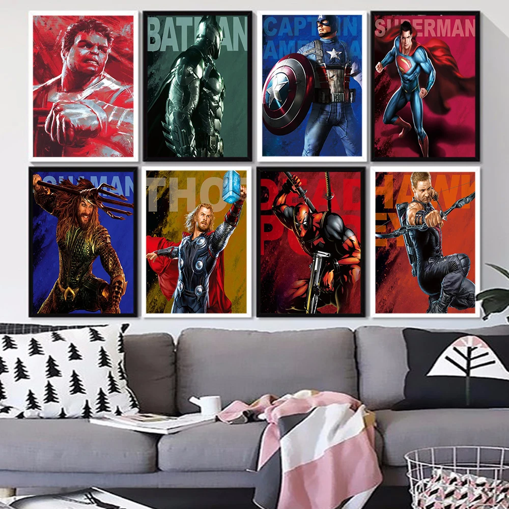 Marvel Superhero Captain America Deadpool Hulk Canvas Painting Prints Poster Home Decor Kid Room Watercolor Art Decor Picture 
Marvel Superhero Captain America Deadpool Hulk Canvas Painting Prints Poster Home Decor Kid Room Watercolor Art Decor Picture