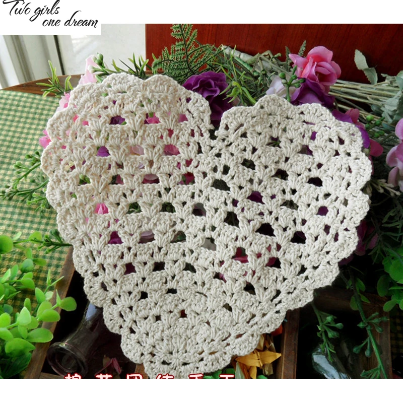 Handmade crochet heart cup pad 20CM cotton retro decoration DIY Clothing patch Wedding Valentine's Day ornaments 20PCS/LOT
Handmade crochet heart cup pad 20CM cotton retro decoration DIY Clothing patch Wedding Valentine's Day ornaments 20PCS/LOT