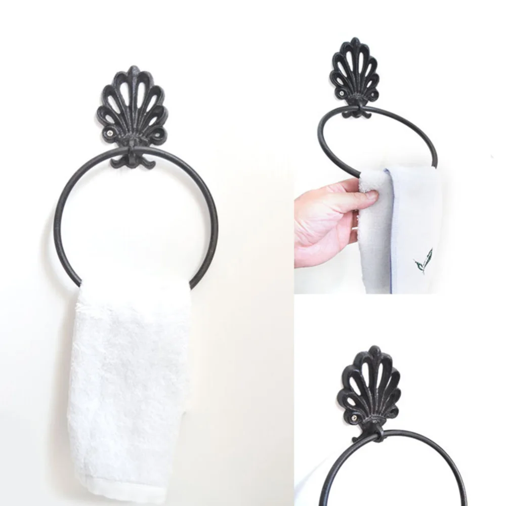2 Pcs Retro Towel Hanging Ring Wrought Iron Tissue Rack Towel Holder Round Ring Hanging Rack for Home Bathroom (Black)
2 Pcs Retro Towel Hanging Ring Wrought Iron Tissue Rack Towel Holder Round Ring Hanging Rack for Home Bathroom (Black)