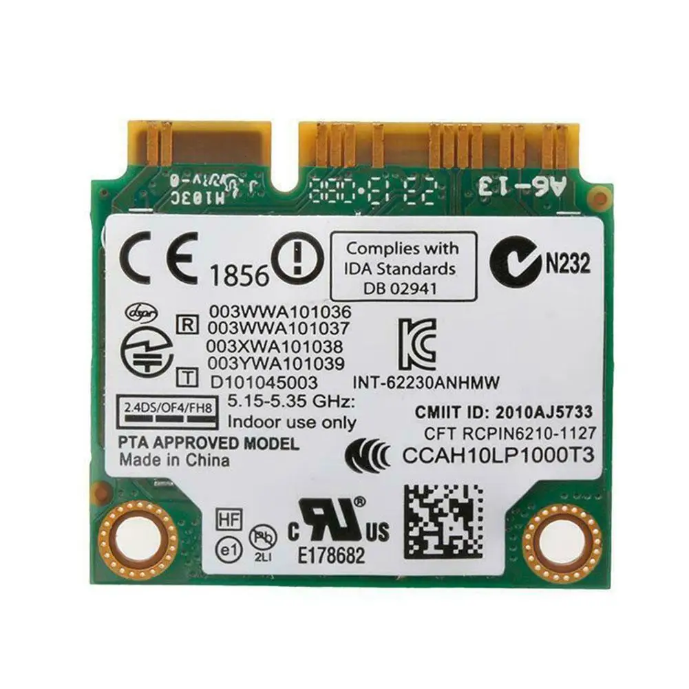 1Pcs Dual Band Wireless Mini PCI-E Network Wlan Wifi 6230 PCI-E For Intel Card 62230ANHMW 2021 BT WiFi 802.11a/B/G/N Card 3 H7W1
1Pcs Dual Band Wireless Mini PCI-E Network Wlan Wifi 6230 PCI-E For Intel Card 62230ANHMW 2021 BT WiFi 802.11a/B/G/N Card 3 H7W1