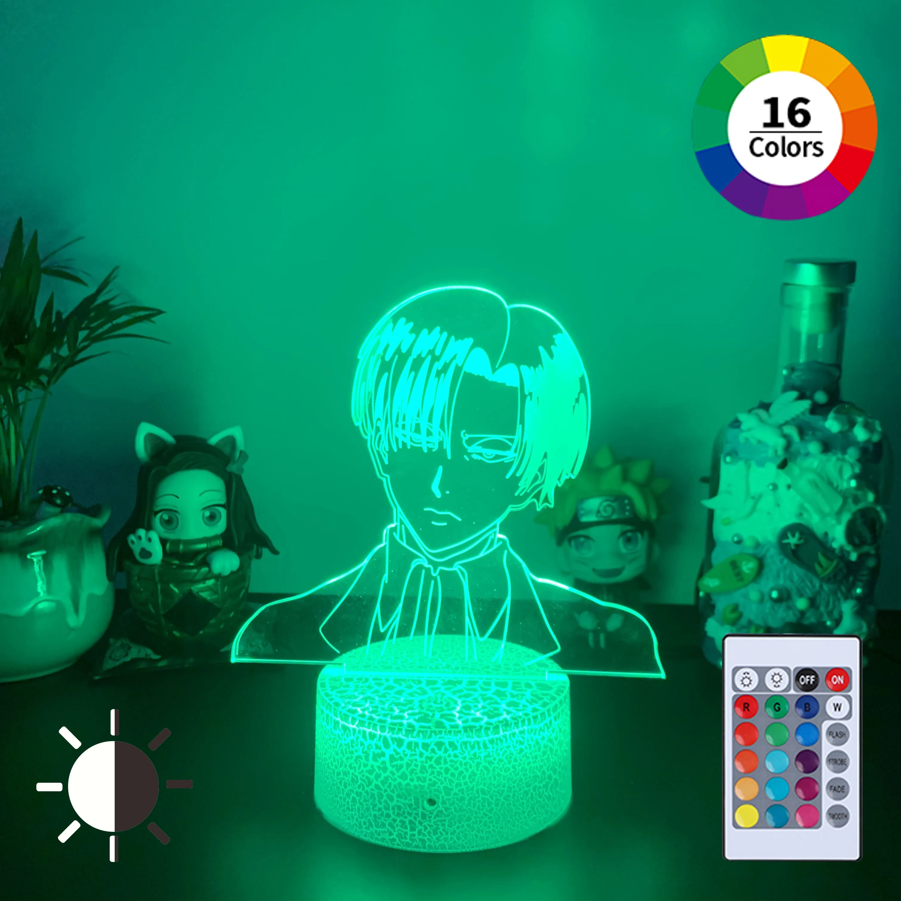 Japanese Manga Attack on Titan Levi Anime LED Acrylic Lamp Night Lights With Remote Control For Child Bedroom Decor Desk
Japanese Manga Attack on Titan Levi Anime LED Acrylic Lamp Night Lights With Remote Control For Child Bedroom Decor Desk