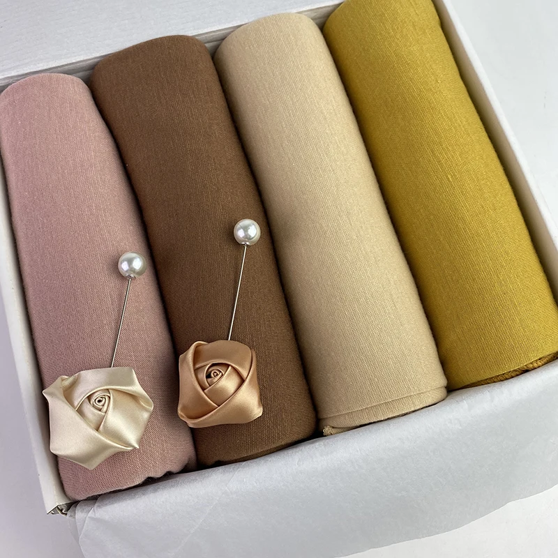 Jersey Hijab Scarf Solid Color Islamic Long Hijab With Brooches Shawls Wraps Musulman Headscarf Foulard Femme Box Gift
Jersey Hijab Scarf Solid Color Islamic Long Hijab With Brooches Shawls Wraps Musulman Headscarf Foulard Femme Box Gift