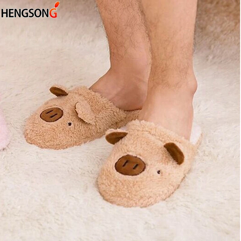 

NEW Winter Women's Slipper Home Shoes for Women Chinelos Pantufas Adulto Fashion Lovely Bear Pig Indoor House Slippers With Fur
