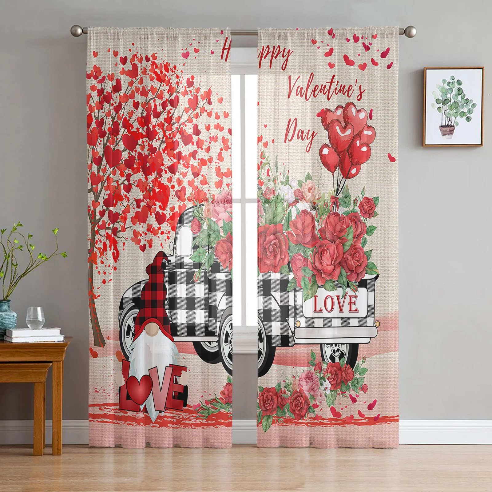 Valentine Truck Love Tree Dwarf Sheer Curtains for Living Room Bedroom Home Hotel Coffee Decor Chiffon Tulle Curtains
Valentine Truck Love Tree Dwarf Sheer Curtains for Living Room Bedroom Home Hotel Coffee Decor Chiffon Tulle Curtains