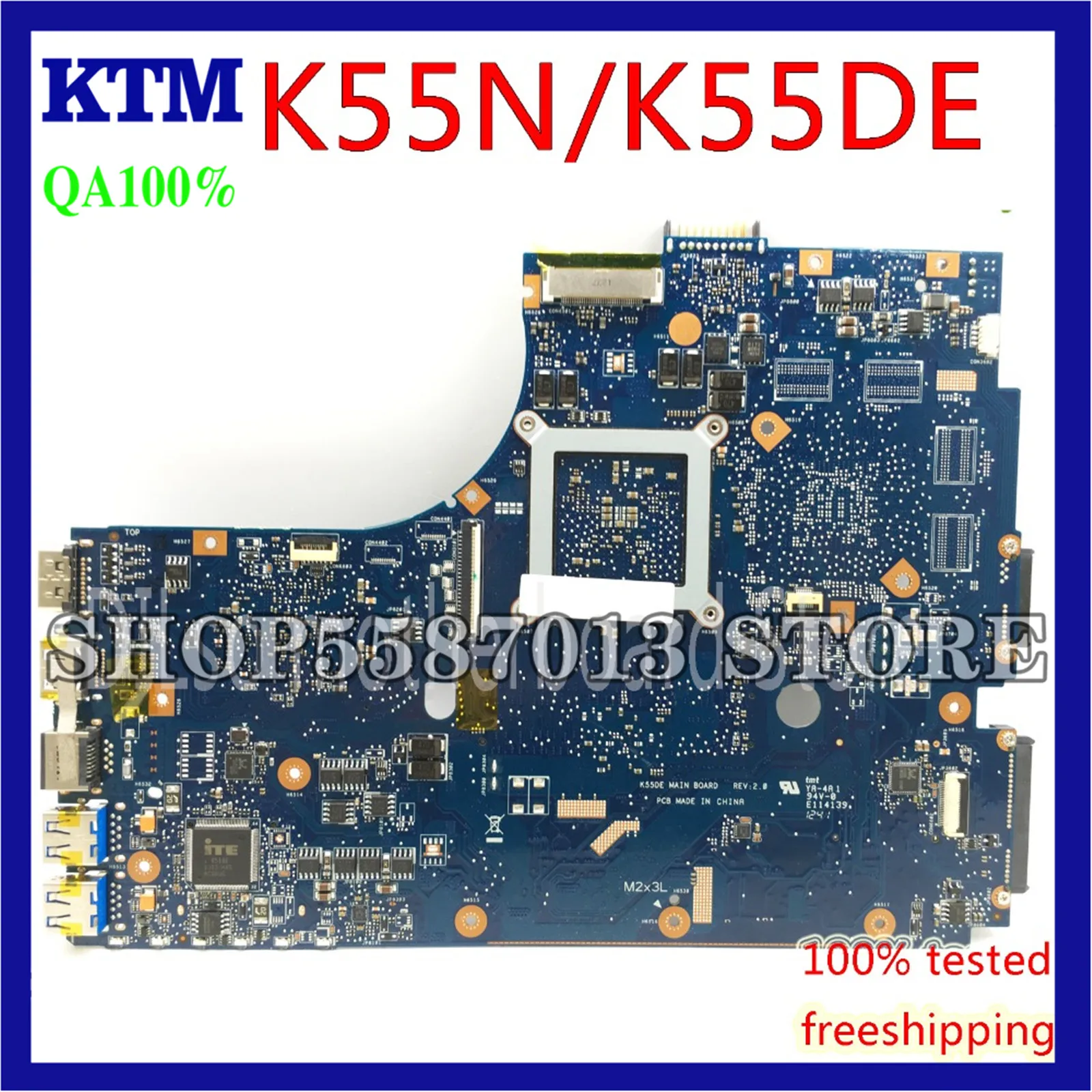 KEFU K55N For ASUS K55DE K55DR K55D K55N Laptop Motherboard REV2.0 original Mainboard Test work 100% 
KEFU K55N For ASUS K55DE K55DR K55D K55N Laptop Motherboard REV2.0 original Mainboard Test work 100%