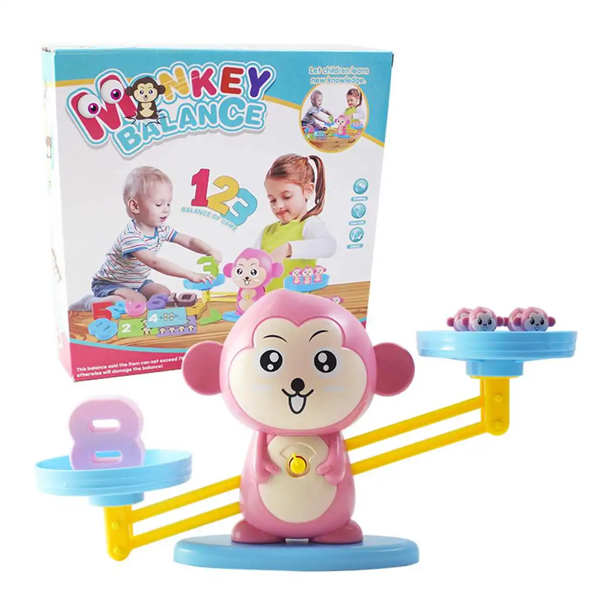 

Piglet / Puppy / Monkey Balance Scale Toy Animals Number Math Learning Toy