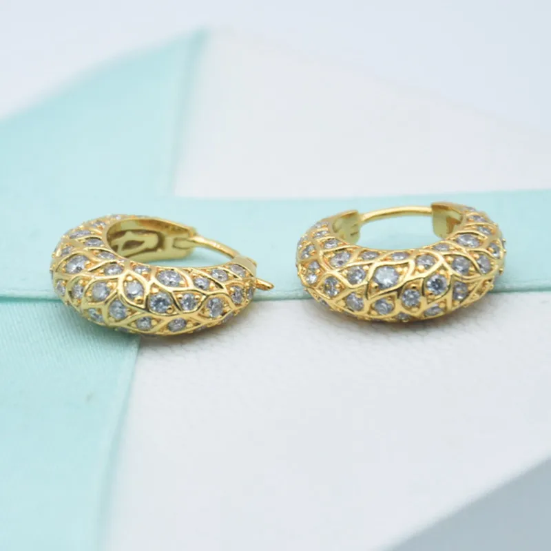 Женские классические серьги Shine RING со сверкающими бриллиантами из стерлингового
