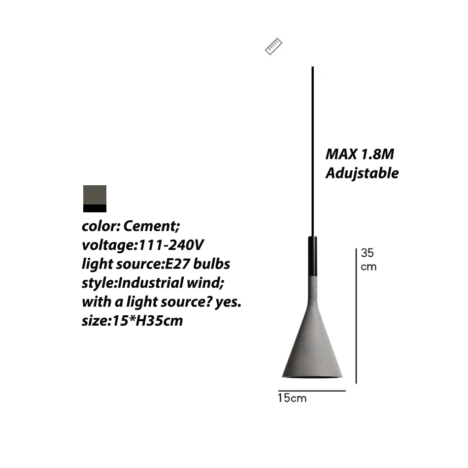 Cement Concrete Pendant Lights Nordic Modern Led E27 Restaurant Bar Living Room Bedroom Island Kitchen Industrial Lamp Design
Cement Concrete Pendant Lights Nordic Modern Led E27 Restaurant Bar Living Room Bedroom Island Kitchen Industrial Lamp Design