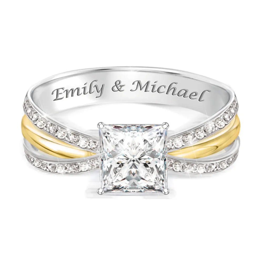 New Fashion Exquisite Two-color Square Zircon Shape Women's Birthday Gift Ring Engagement Banquet Anniversary Jewelry Wholesale
New Fashion Exquisite Two-color Square Zircon Shape Women's Birthday Gift Ring Engagement Banquet Anniversary Jewelry Wholesale