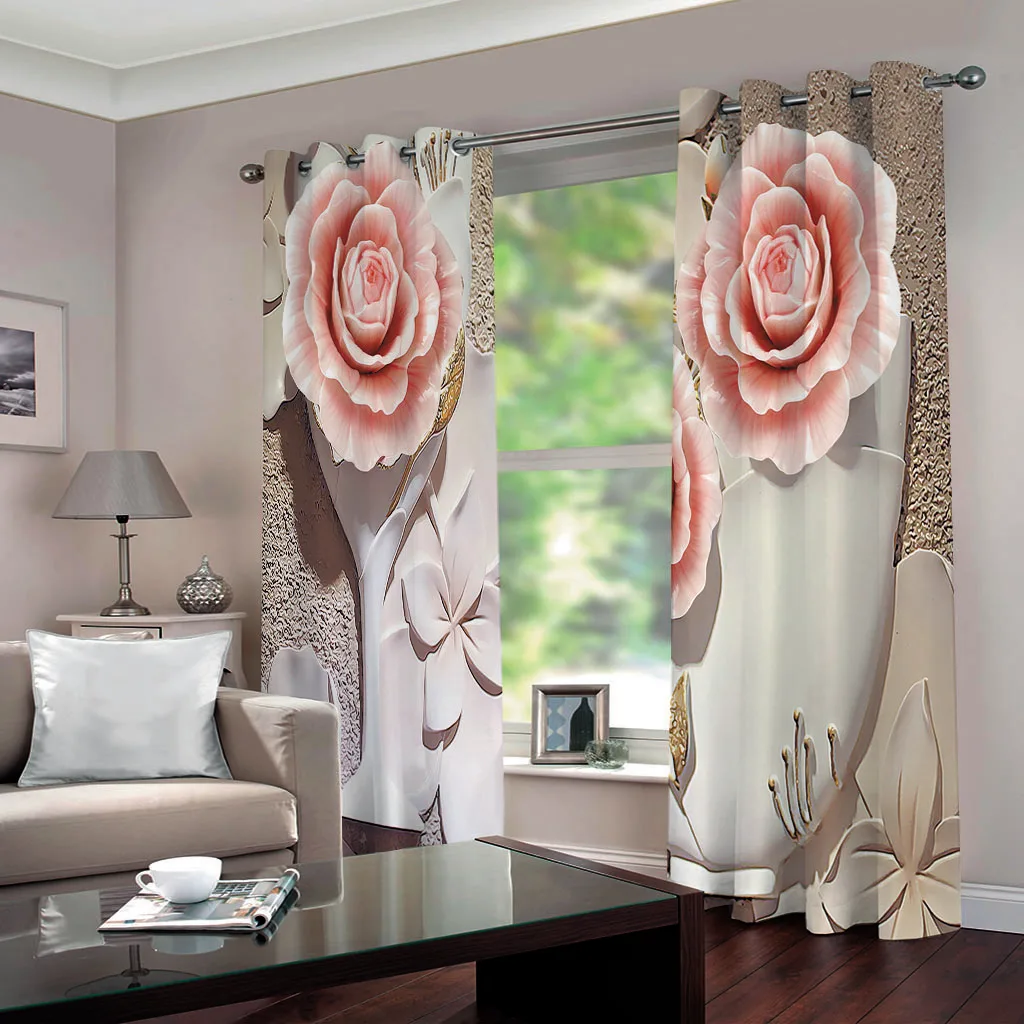 High Quality Window Curtain 3D Stereoscopic Curtains For Living Room Bedroom jade flower Drapes Cortinas
High Quality Window Curtain 3D Stereoscopic Curtains For Living Room Bedroom jade flower Drapes Cortinas