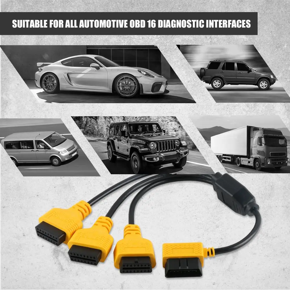 AUTOOL OBD2 сплит кабель OBD 2 удлиняет Y кабели от 1 до 3 конвертер адаптер провода 50 см