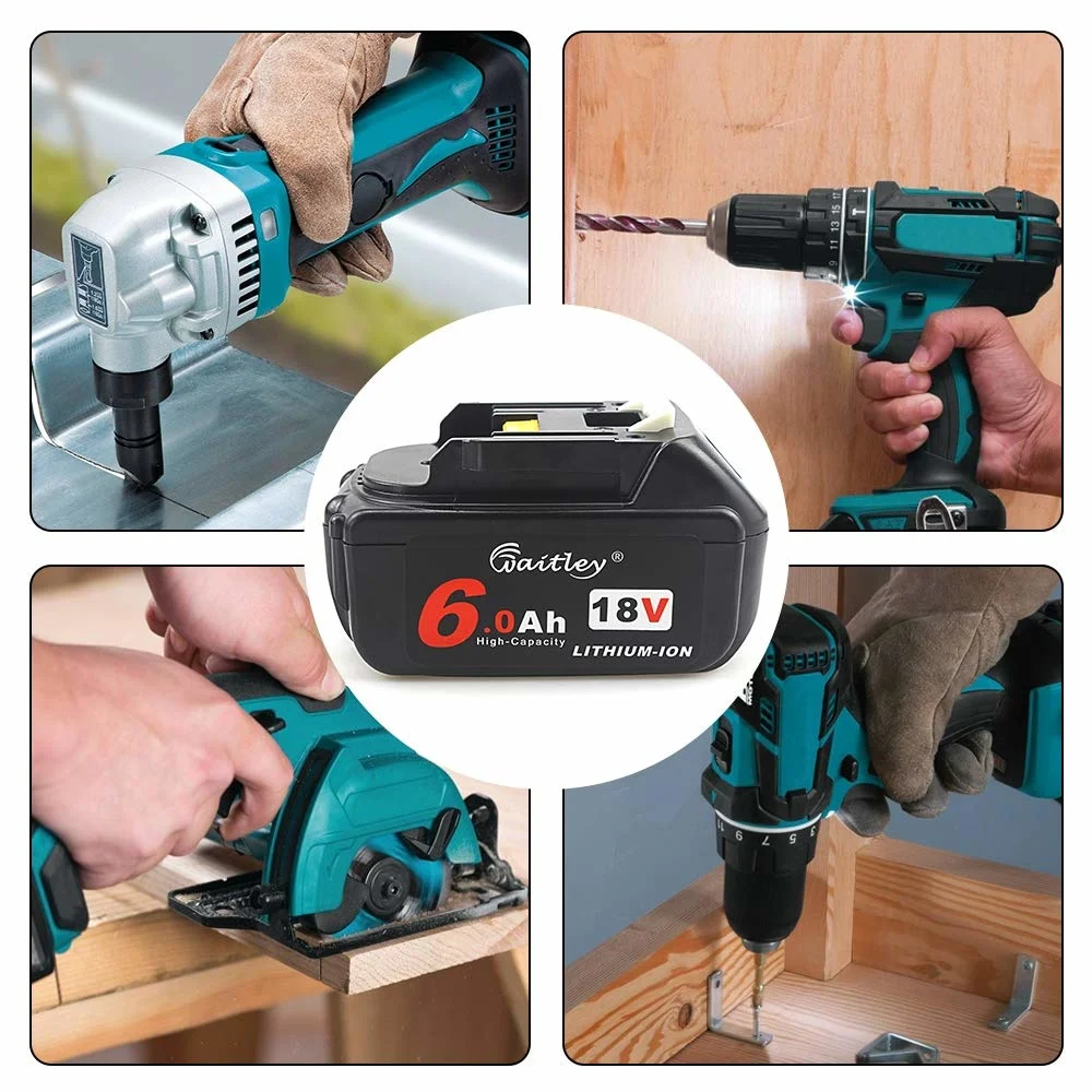 Waitley 18V 6.0Ah Rechargeable Li-ion battery For Makita power tool 18 v Batteries BL1840 BL1850 BL1830 BL1860B LXT 400
Waitley 18V 6.0Ah Rechargeable Li-ion battery For Makita power tool 18 v Batteries BL1840 BL1850 BL1830 BL1860B LXT 400