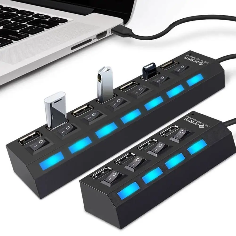 USB Hub 7 Port USB 2.0 Hub Splitter With ON/OFF Switch Multi USB Hab High Speed 5Gbps For PC Computer Accessories
USB Hub 7 Port USB 2.0 Hub Splitter With ON/OFF Switch Multi USB Hab High Speed 5Gbps For PC Computer Accessories