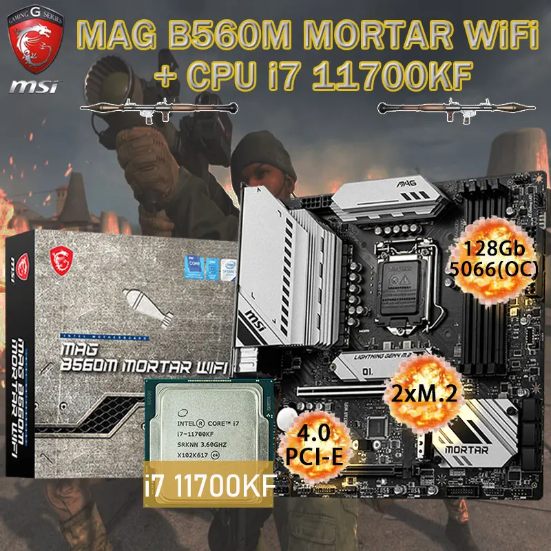 LGA1200 MSI B560M MORTAR WIFI Motherboard Set+ Intel Core i7 11700KF Combo DDR4 128GB M.2 Chia Placa-mãe 1200 Desktop Intel B560
LGA1200 MSI B560M MORTAR WIFI Motherboard Set+ Intel Core i7 11700KF Combo DDR4 128GB M.2 Chia Placa-mãe 1200 Desktop Intel B560
