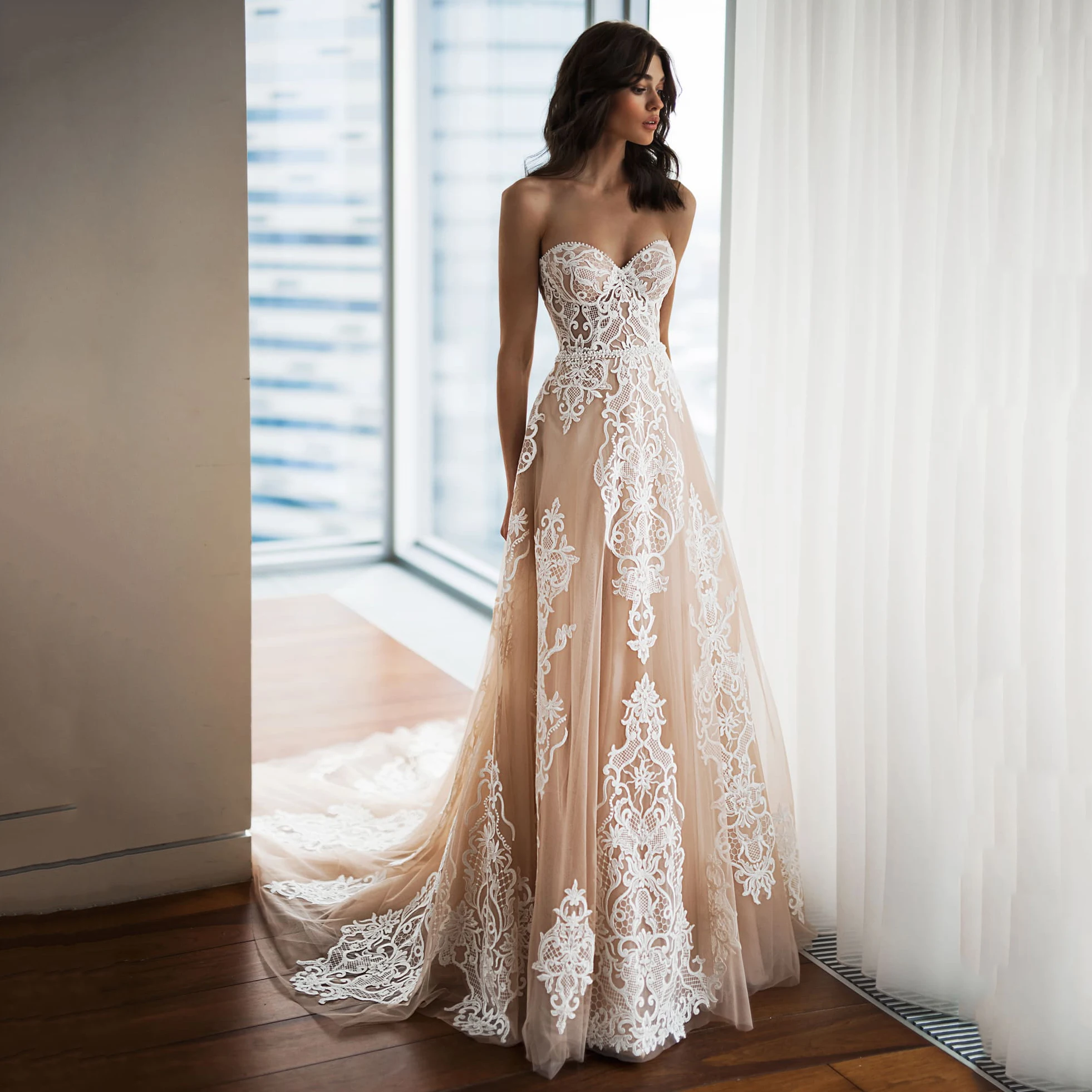Thinyfull 2020 Elegant Wedding Dresses Sweetheart A Line Sleeveless Bride Dresses Tulle Button Lace Appliques Vestidos de novia
Thinyfull 2020 Elegant Wedding Dresses Sweetheart A Line Sleeveless Bride Dresses Tulle Button Lace Appliques Vestidos de novia