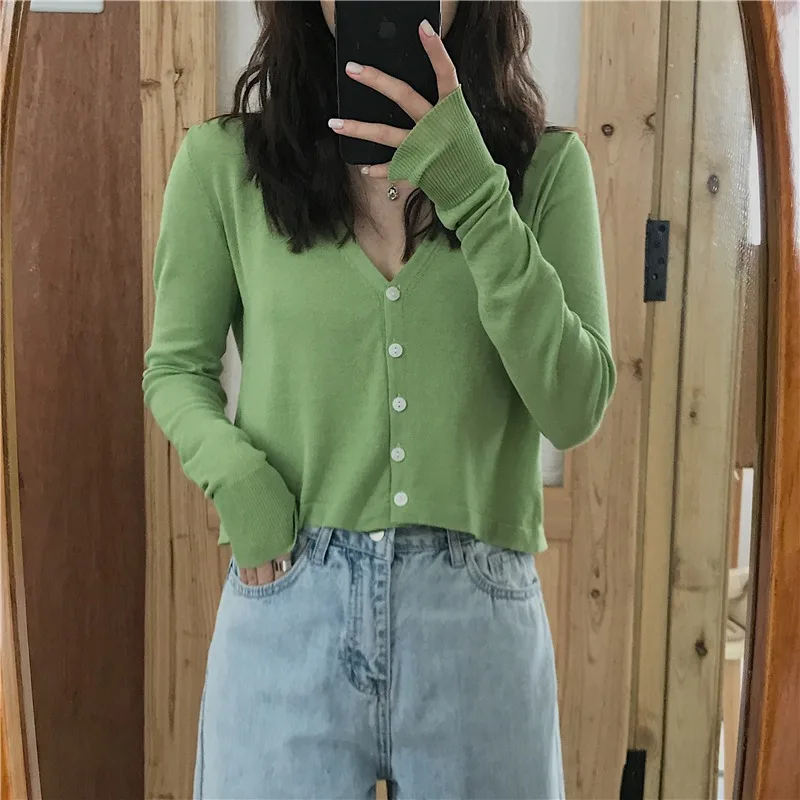 2020 Women Autumn Summer Casual Avocado Green Knit Cardigan Cropped Knit Top Soft Sweater Vintage Thin Knit Cardigan
2020 Women Autumn Summer Casual Avocado Green Knit Cardigan Cropped Knit Top Soft Sweater Vintage Thin Knit Cardigan