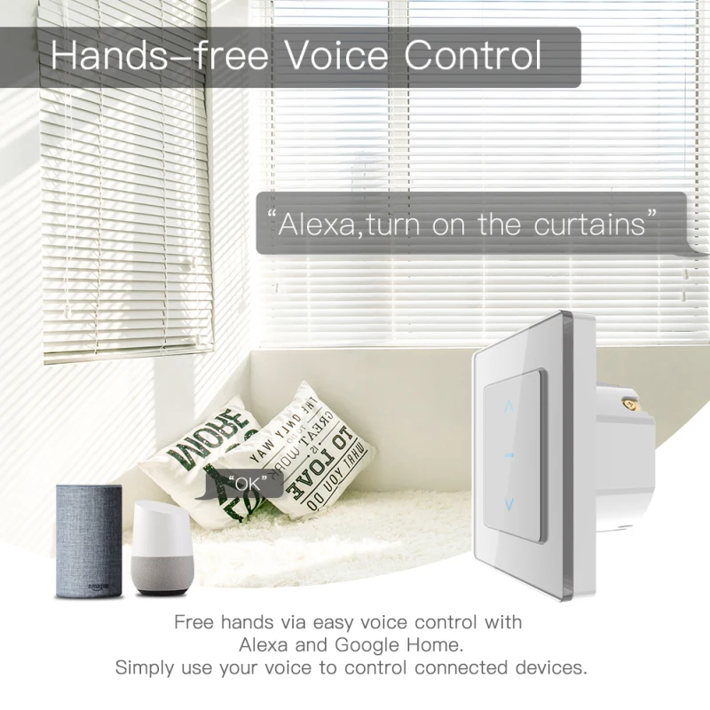 Tuya WiFi Smart Touch Design Curtain Switch For Motorized Curtains And Roller Blinds Work With Life App Alexa Google Home | Электроника