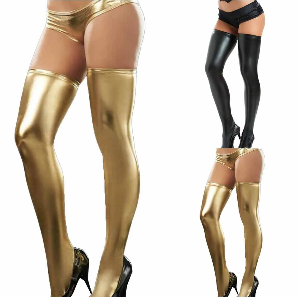 Women Sexy Lingerie Set Patent Leather Stockings 1*Matt Leather Socks 1*Tong Briefs Stage Performance Nightclub Erotic Set
Women Sexy Lingerie Set Patent Leather Stockings 1*Matt Leather Socks 1*Tong Briefs Stage Performance Nightclub Erotic Set